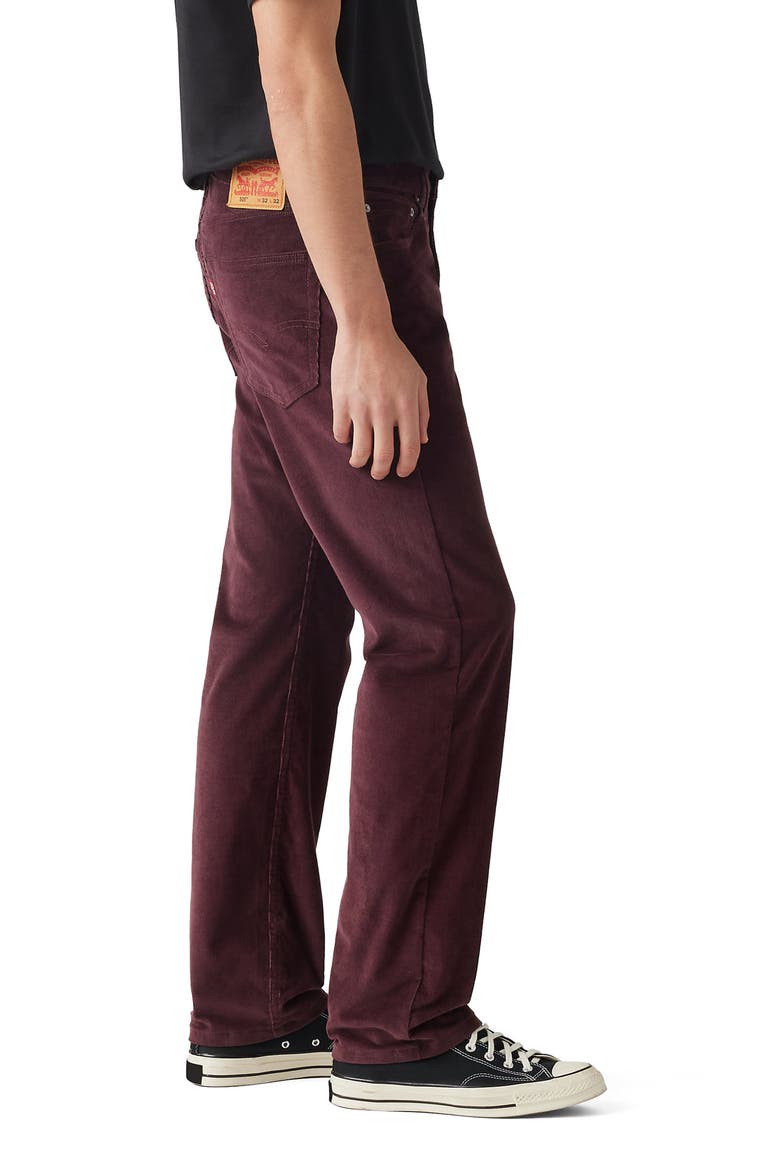 505™ Regular Corduroy Straight Leg Jeans, Alternate, color, DEEP BURGUNDY