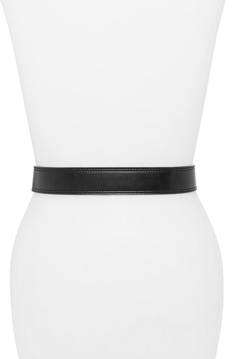 Stella McCartney Logo Buckle Faux Leather Belt, Alternate, color, 