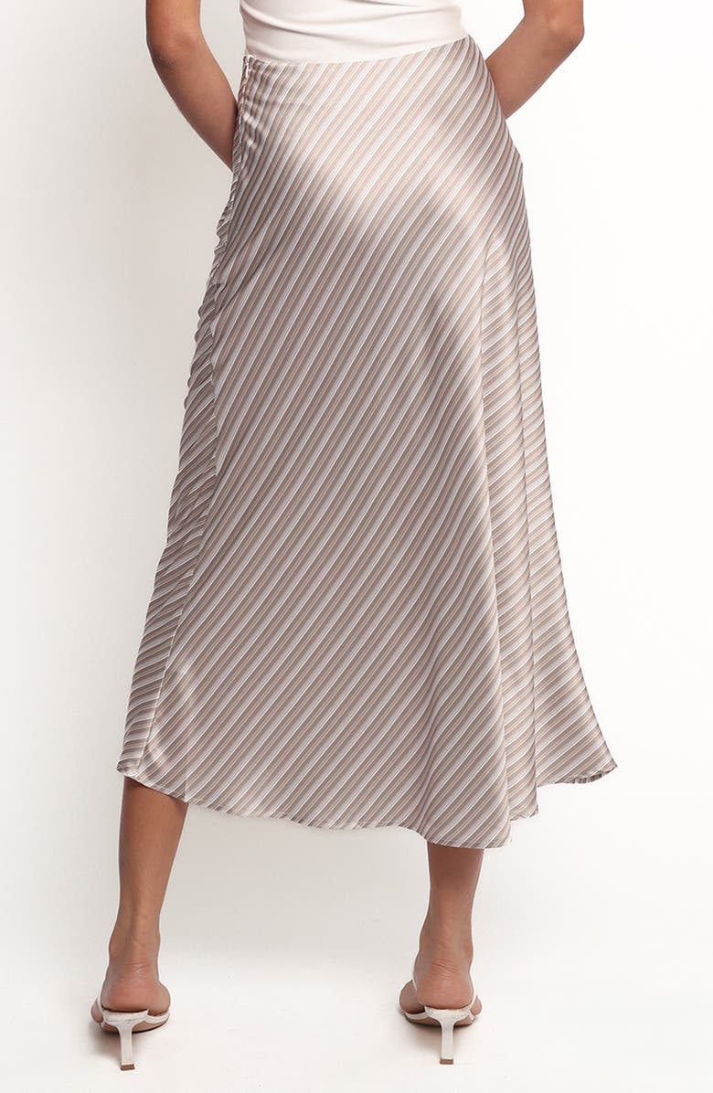 Petal & Pup Corrina Satin Midi Skirt, Alternate, color, Grey Stripe