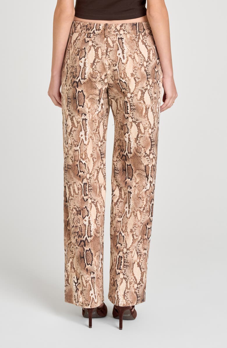 WAYF Savanna Snakeskin Print Straight Leg Pants, Alternate, color, Brown Snake