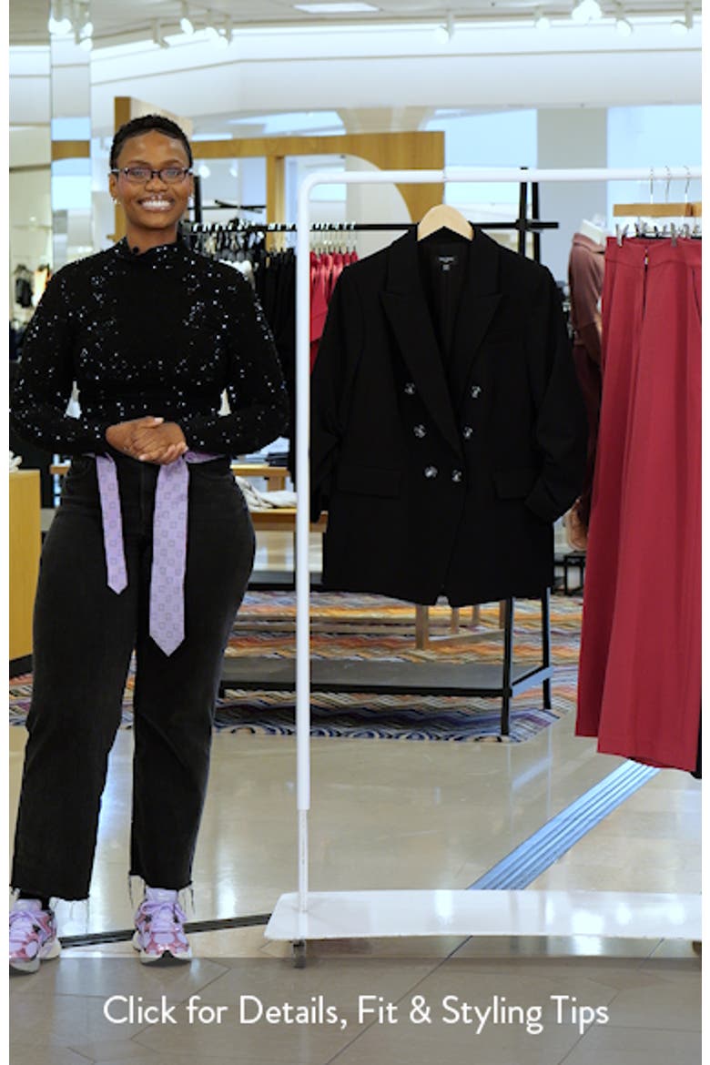Ruched Sleeve Double Breasted Blazer video