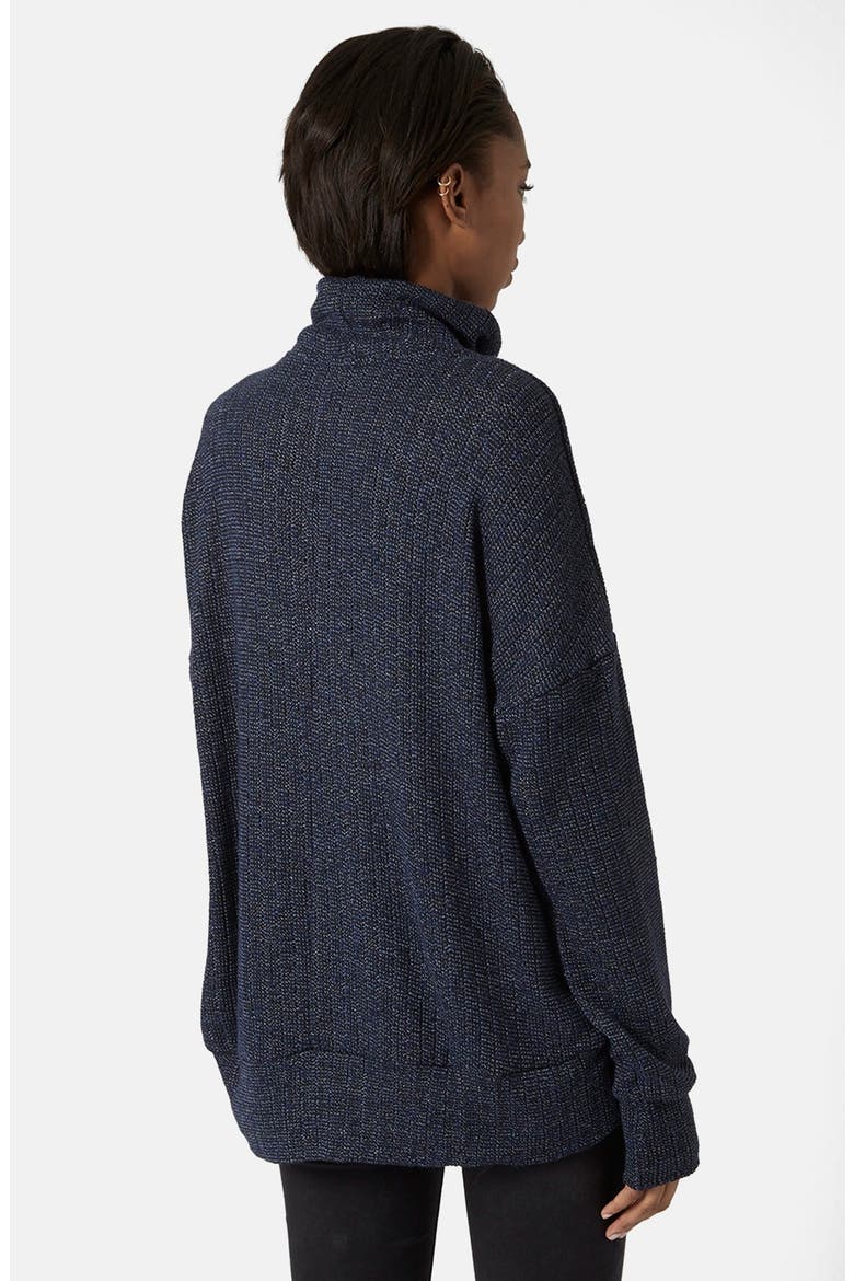 Cocoon Funnel Neck Sweater, Alternate, color, NAVY BLUE