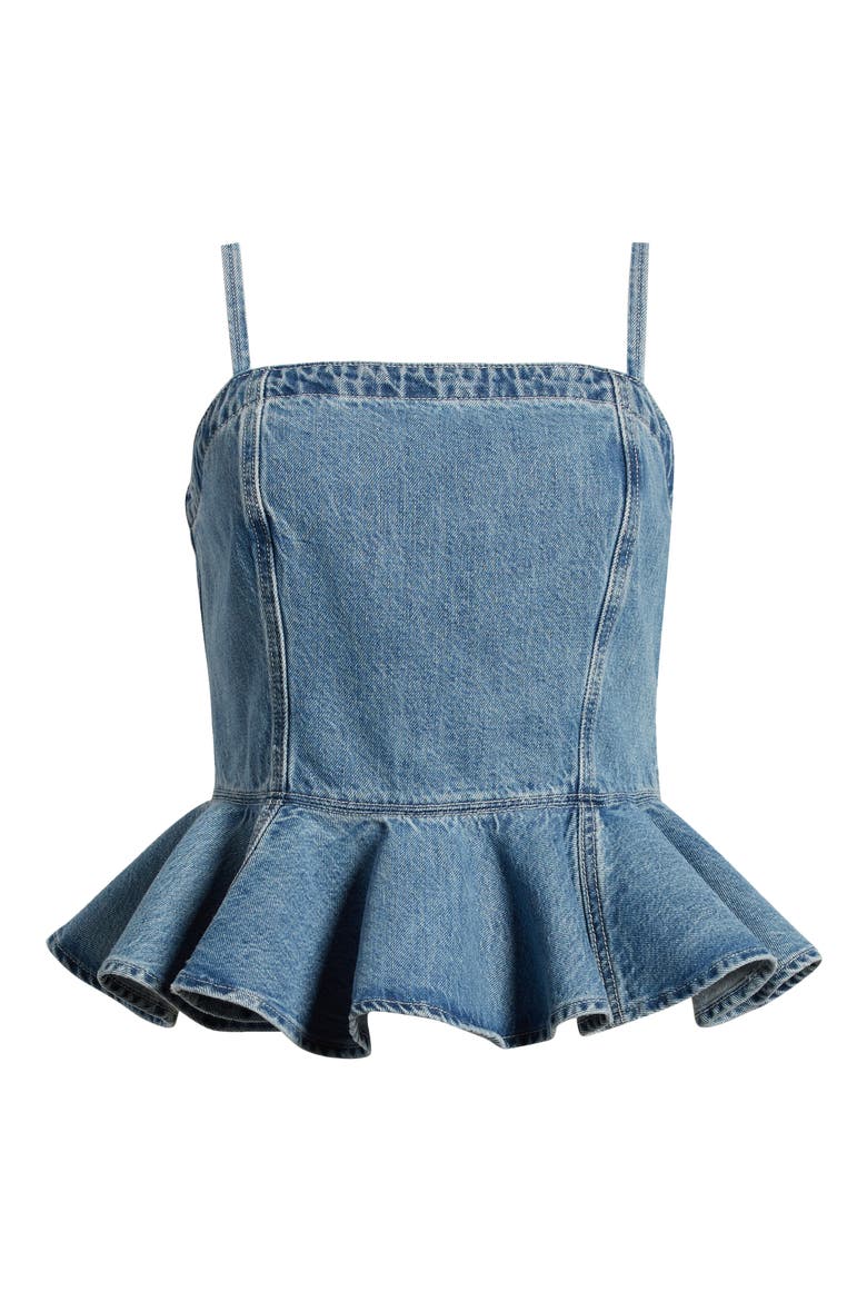 Peplum Denim Camisole, Alternate, color, HACIENDA