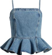 Re/Done Peplum Denim Camisole