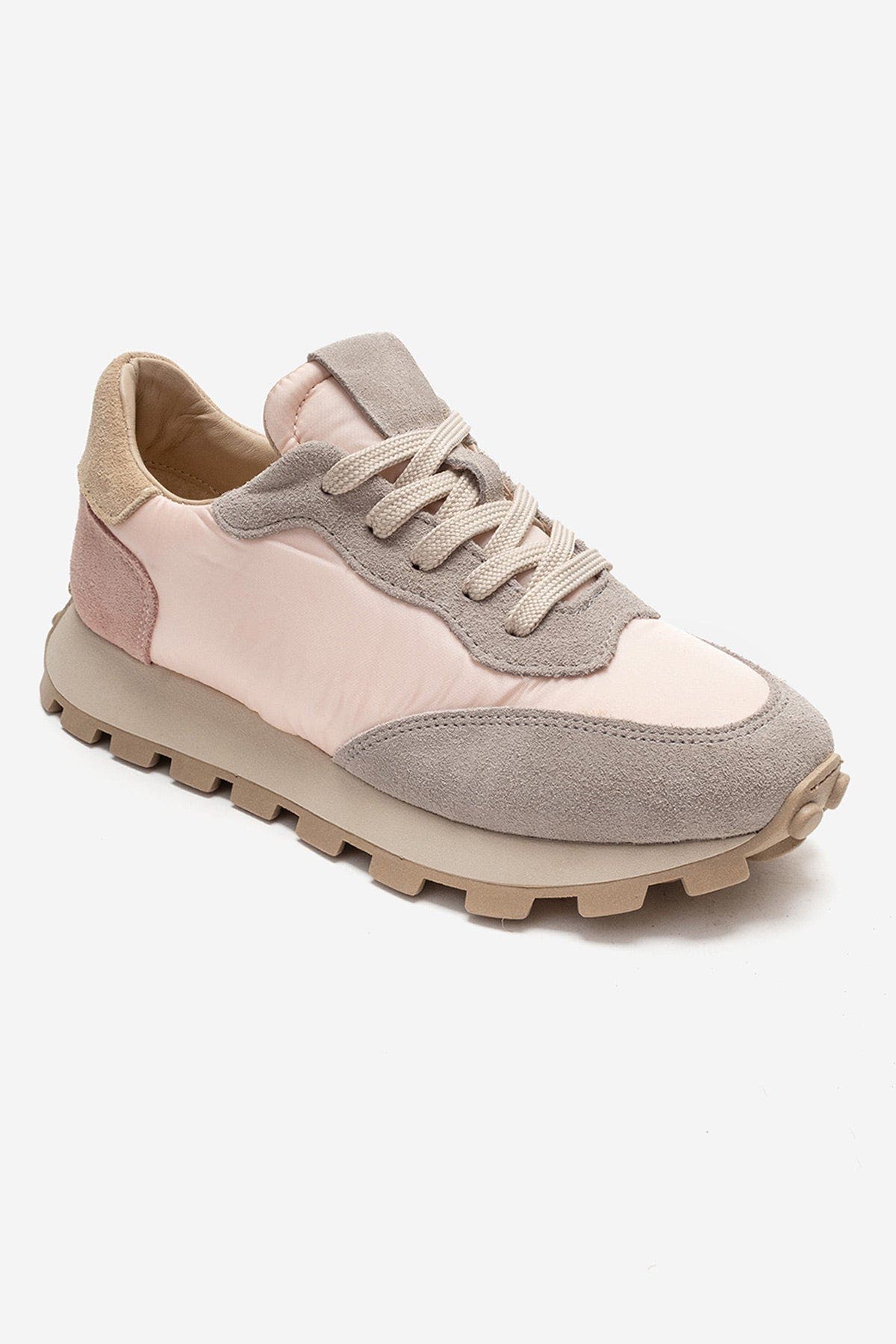 Forever & Always Shoes Amanda Leather Sneakers, Alternate, color, Gray Pink