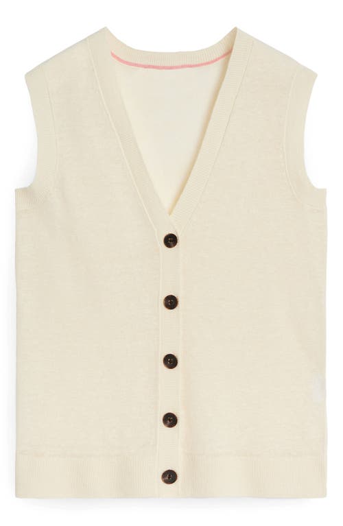Boden Linen Slub Knit Sweater Vest In Sand