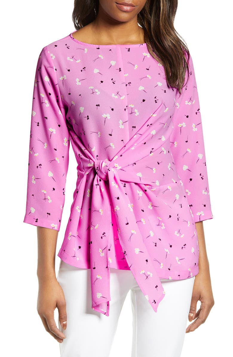 GIBSONLOOK Gibson x International Women's Day Hoang-Kim Tie Front Crepe Top, Main, color,