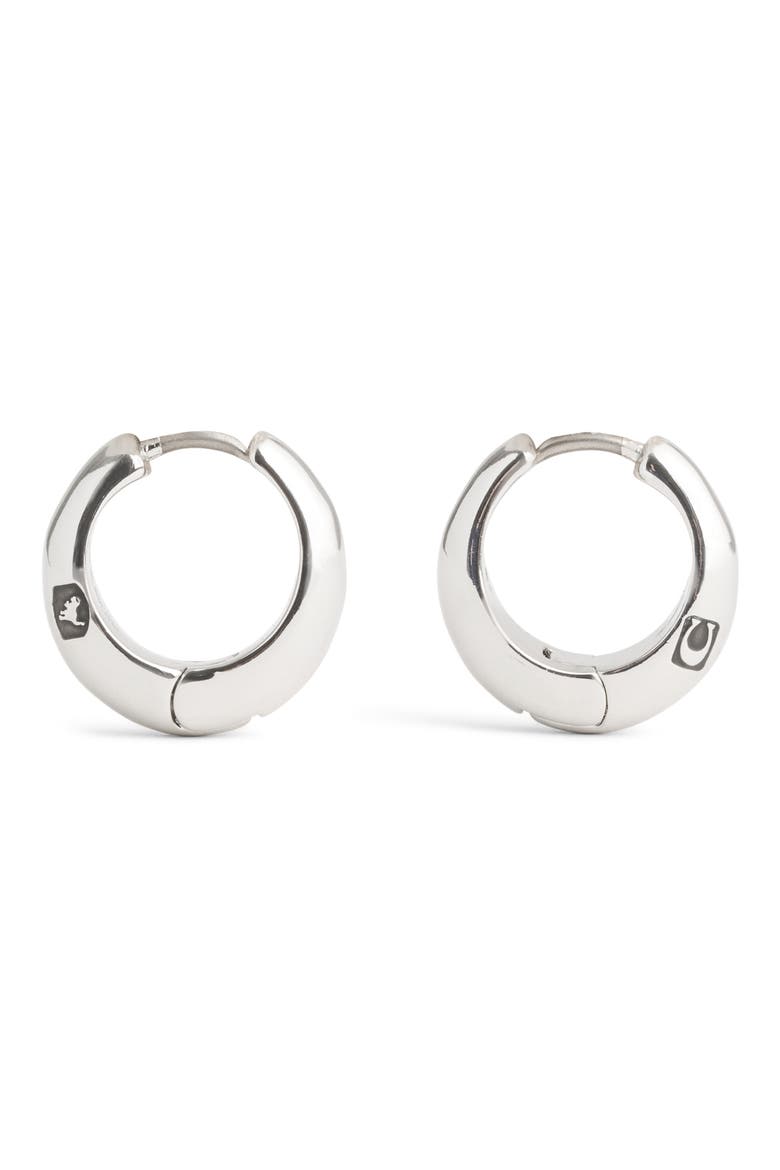 Hallmark Tubular Hoop Earrings, Alternate, color, RHODIUM