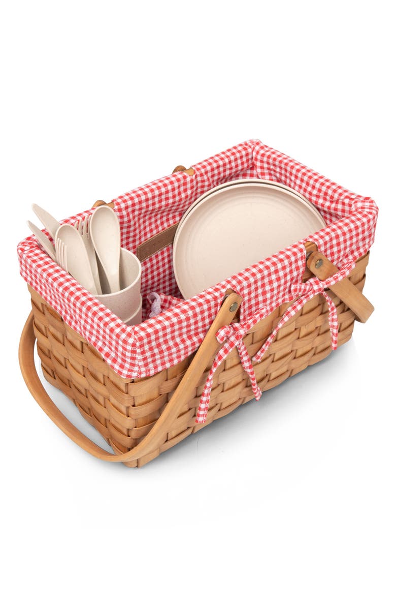 Picnic Time Piccola Picnic Basket, Alternate, color, Red