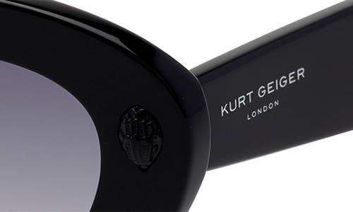 Kurt Geiger Cat Eye Sunglasses, 60mm In Black/smoke Gradient