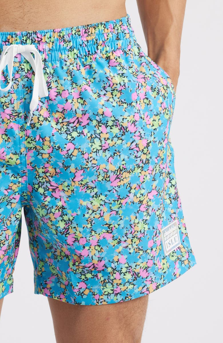Chubbies x The Isle Floral Classic Lined 5.5-Inch Swim Trunks, Alternate, color, Bright Blue