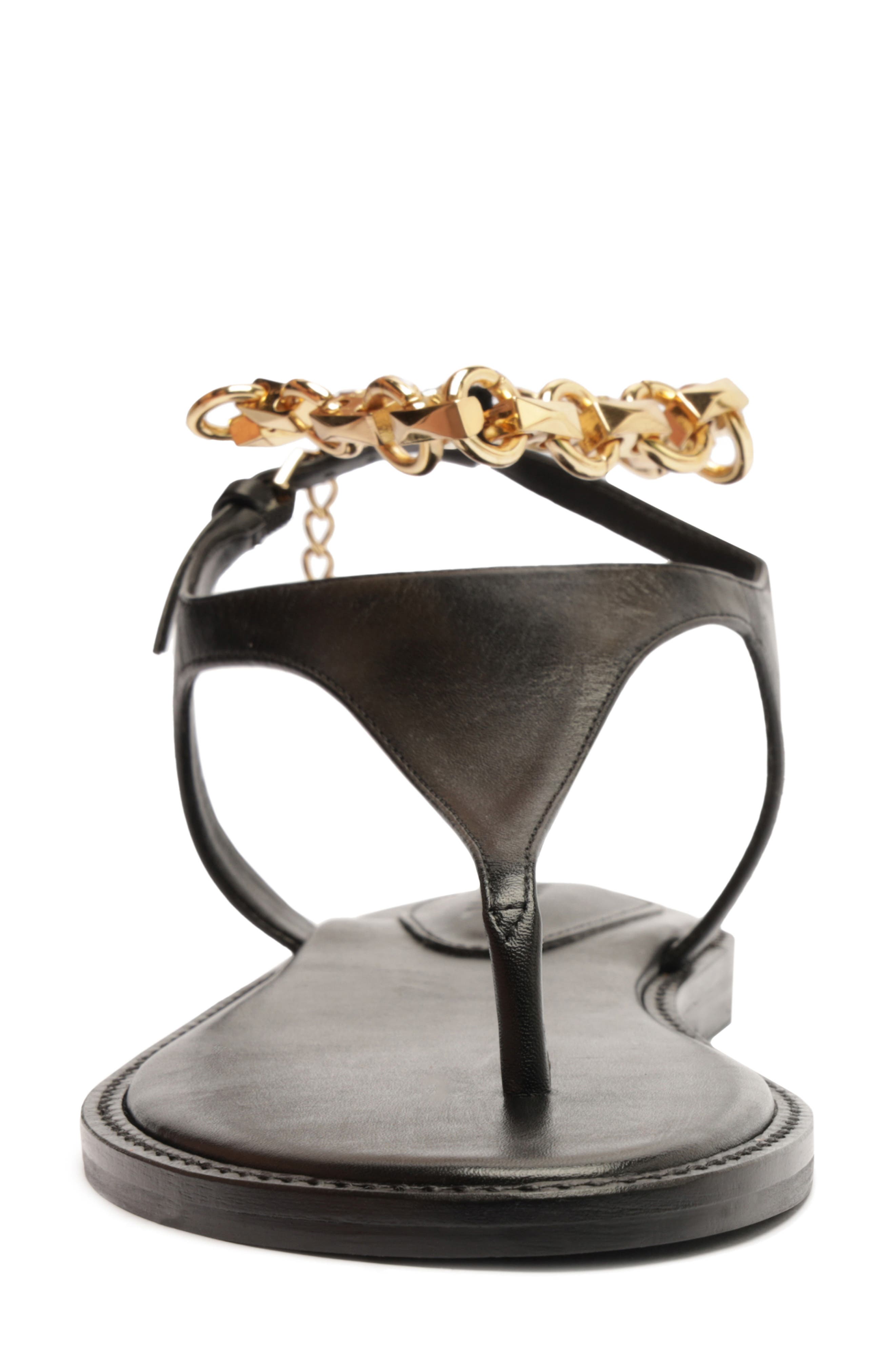 Schutz Lys Ankle Strap Slide Sandal, Alternate, color, Black