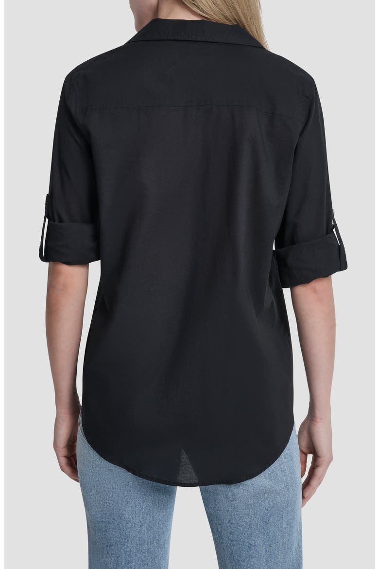 Roll Tab Shirt, Alternate, color, BLACK
