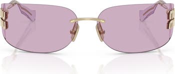 Miu Miu 75mm Oversize Rectangular Wrap Sunglasses | Nordstrom
