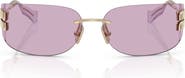 Miu Miu 75mm Oversize Rectangular Wrap Sunglasses