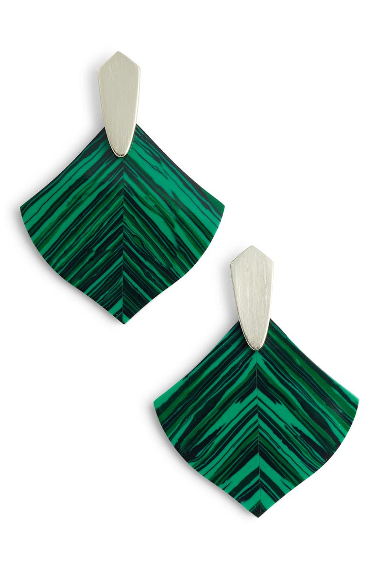 Astoria Statement Earrings, Main, color, GREEN CALSILICA/ GOLD
