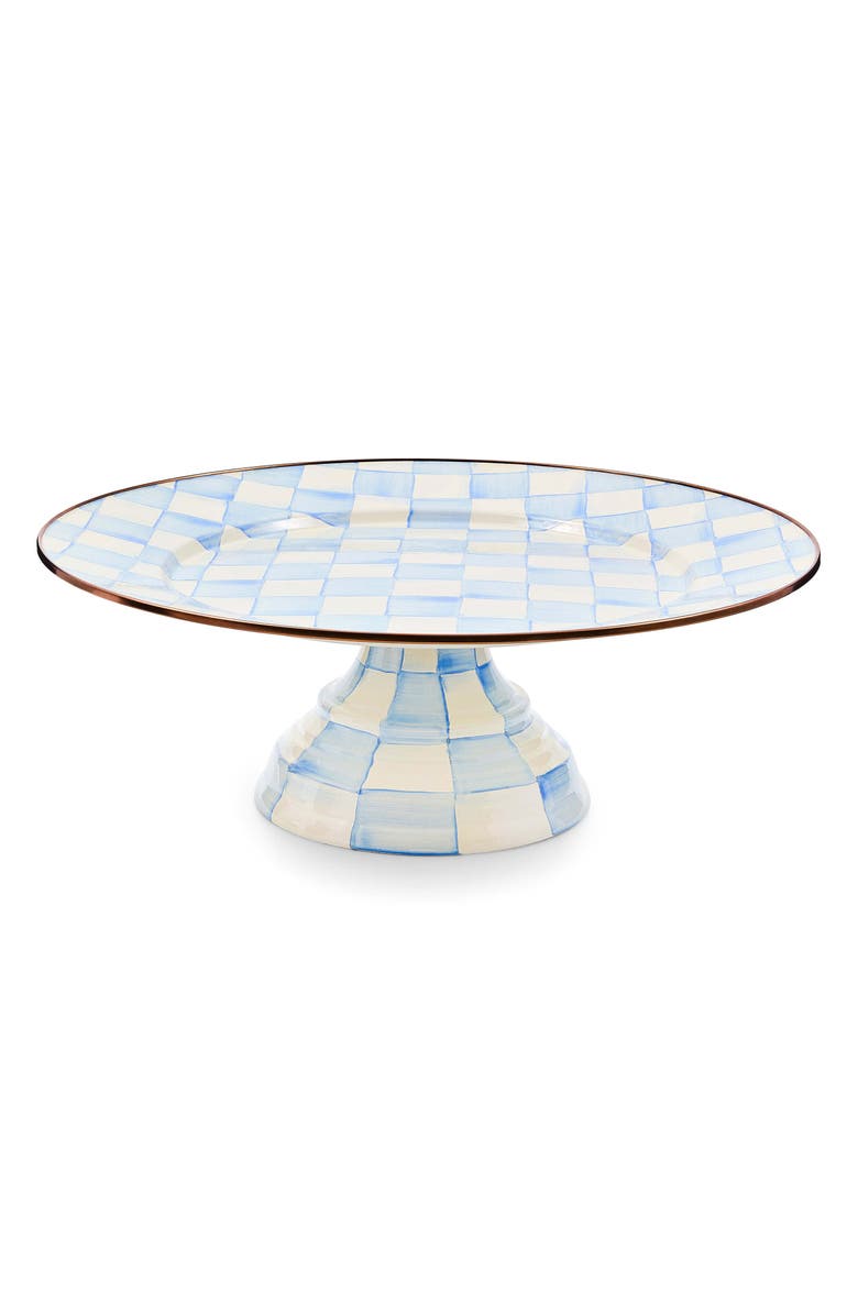 MACKENZIE CHILDS Sky Check Large Pedestal Platter, Main, color, Sky Check