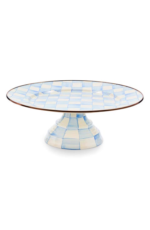 Sky Check Large Pedestal Platter