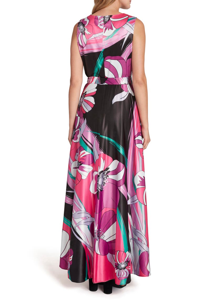 Retro Floral Maxi Dress, Alternate, color, BLACK CORAL FLORAL