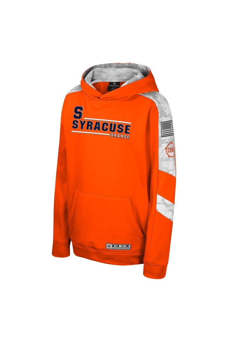 Youth Colosseum Orange Syracuse Orange OHT Military Appreciation Cyclone Digital Camo Pullover Hoodie, Alternate, color, Orange