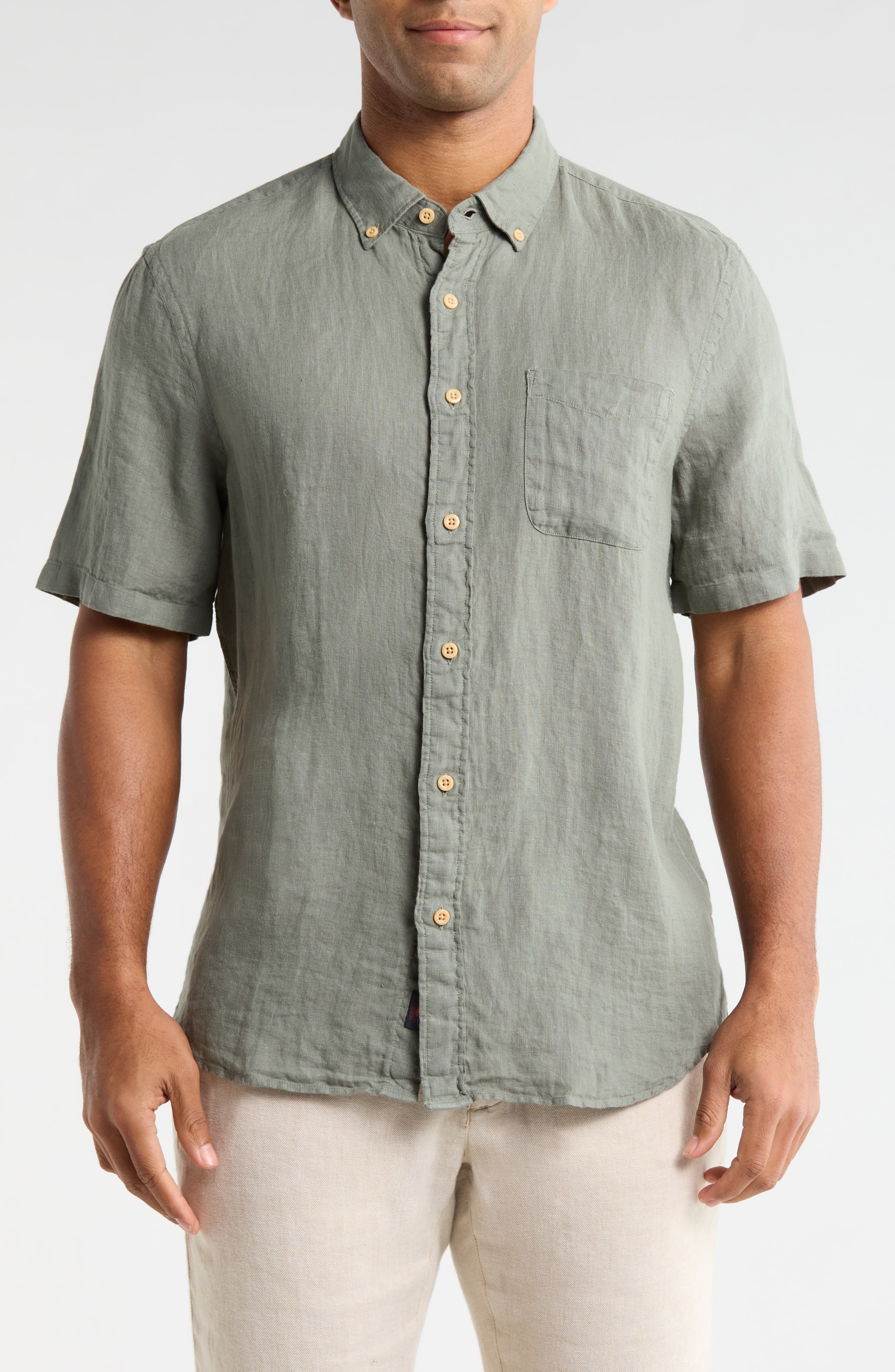 Faherty Laguna Short Sleeve Linen Button-Down Shirt