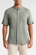 Faherty Laguna Short Sleeve Linen Button-Down Shirt