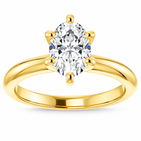 1/2 Ct Oval Solitaire Diamond Engagement Ring Lab Grown Or Gold