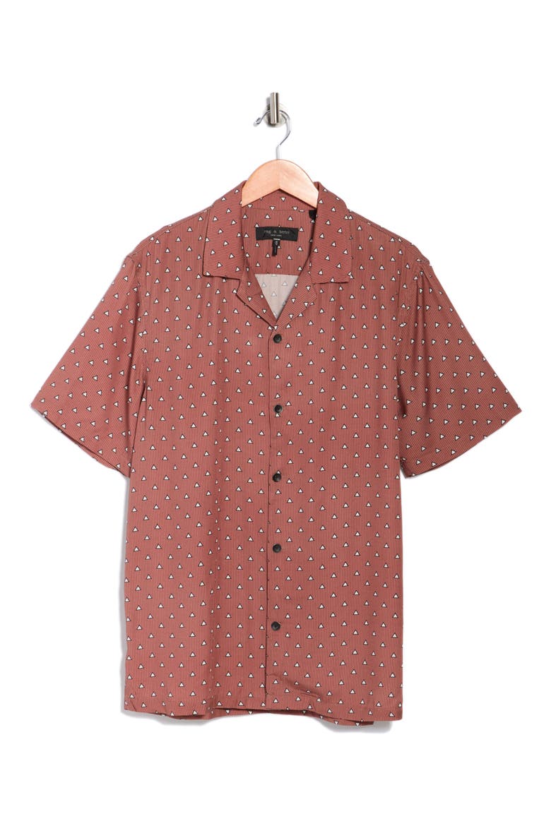 Alan Geo Print Camp Shirt, Alternate, color, WARM RED MULTI