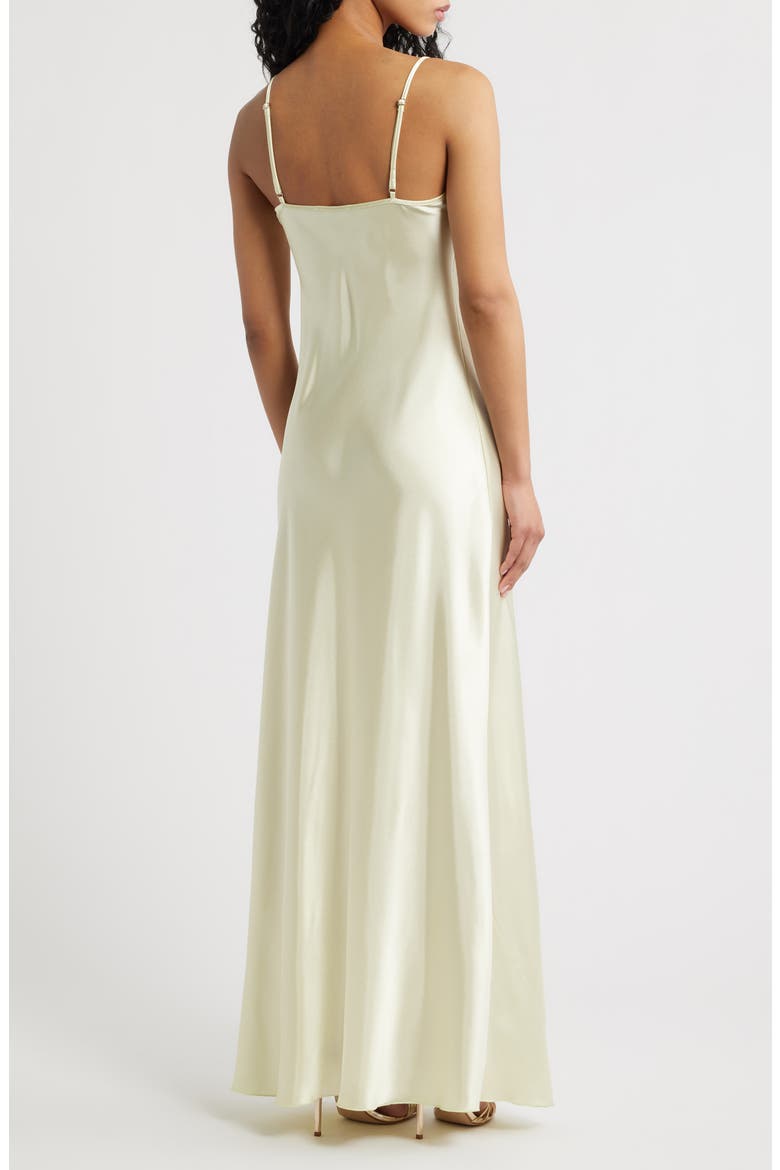 Solid Long Satin Slip Dress, Alternate, color, BUTTER