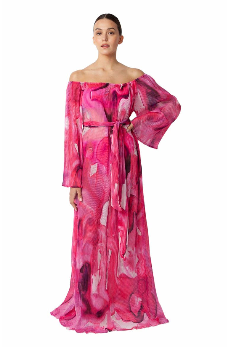 Malia Pleated Cover-up Dress, Main, color, Fuchsia Ink