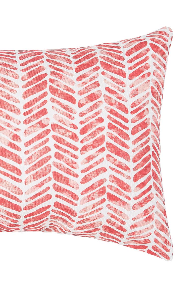 Orange Herringbone Indoor/Outdoor Decorative Accent Pillow, Alternate, color, Red