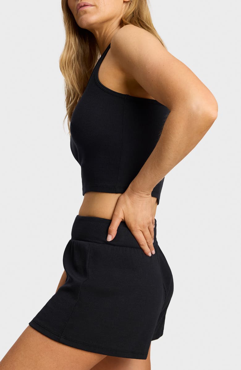 Commando Better than Basic Racerback Crop Rib Tank, Alternate, color, Black