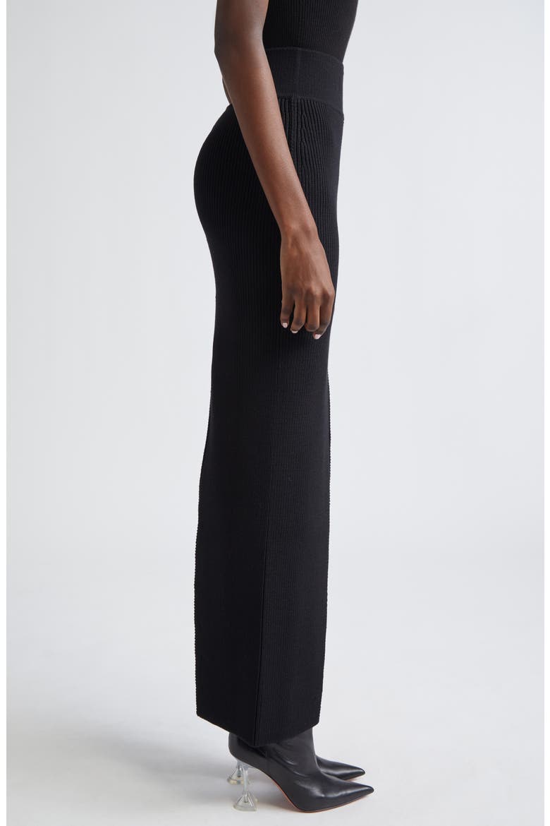 Concordian Sliced Wool Knit Skirt, Alternate, color, BLACK