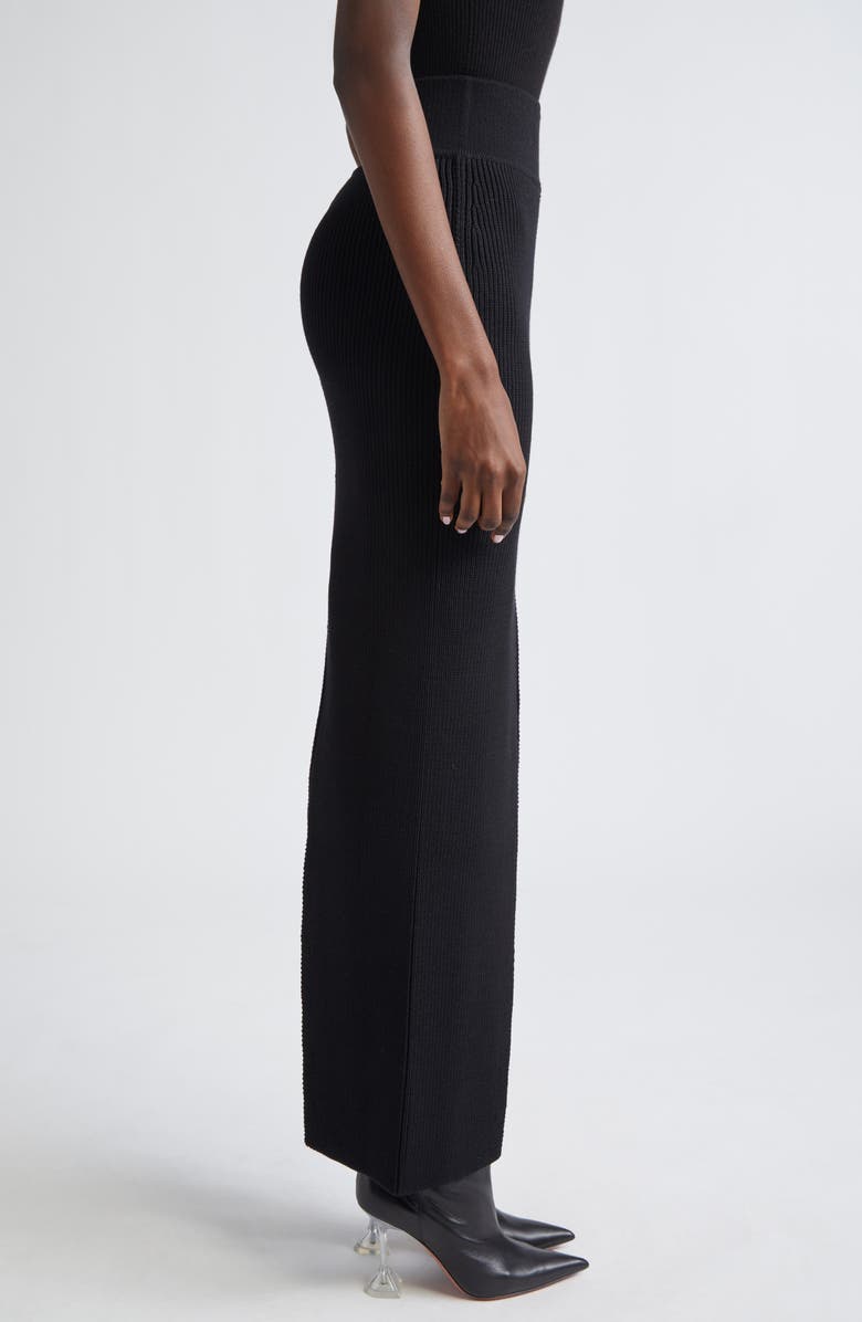 Rick Owens Concordian Sliced Wool Knit Skirt, Alternate, color, Black