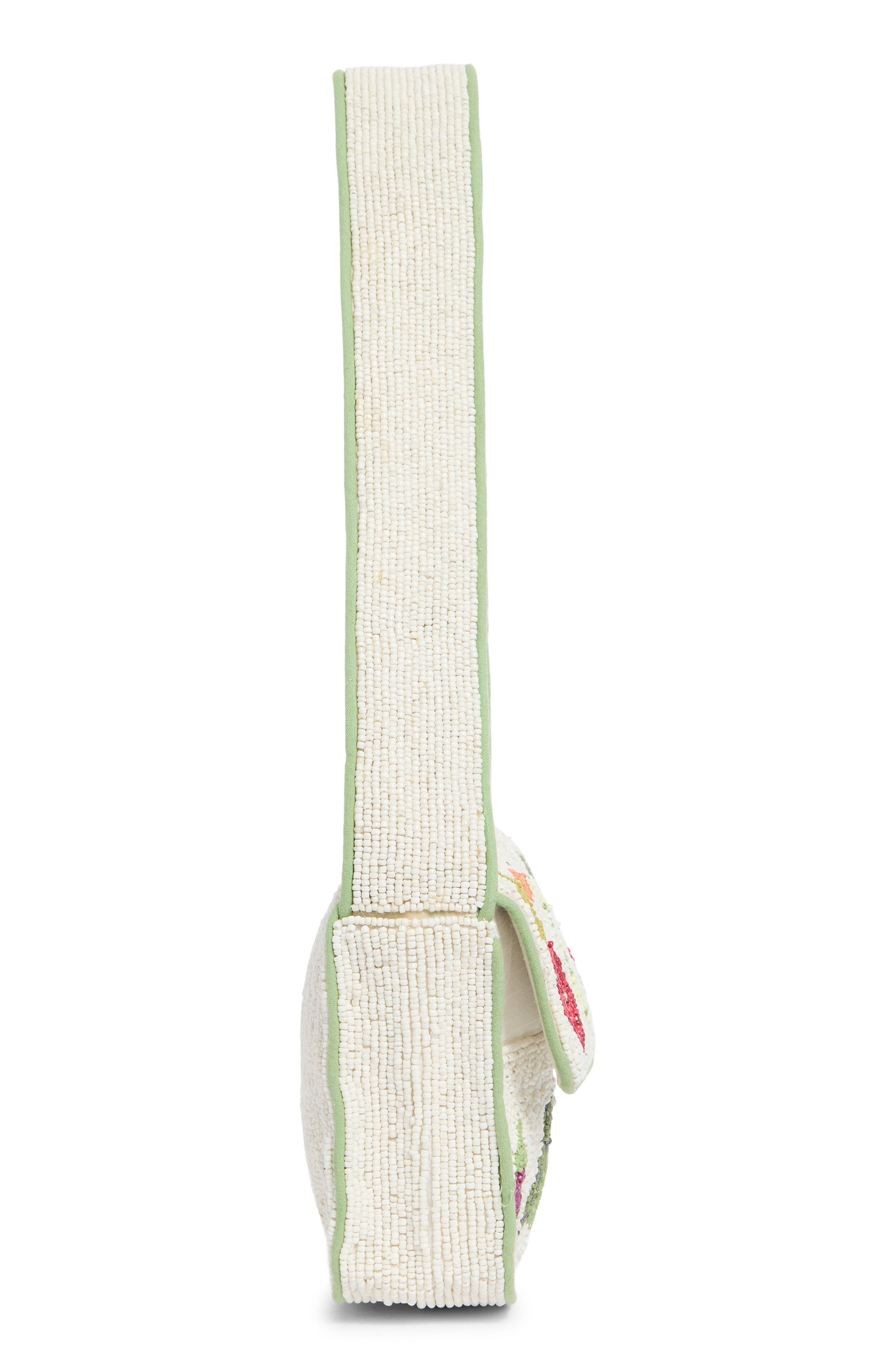 Collection XIIX Mixed Veggies Beaded Baguette Shoulder Bag, Alternate, color, Ivory Multi
