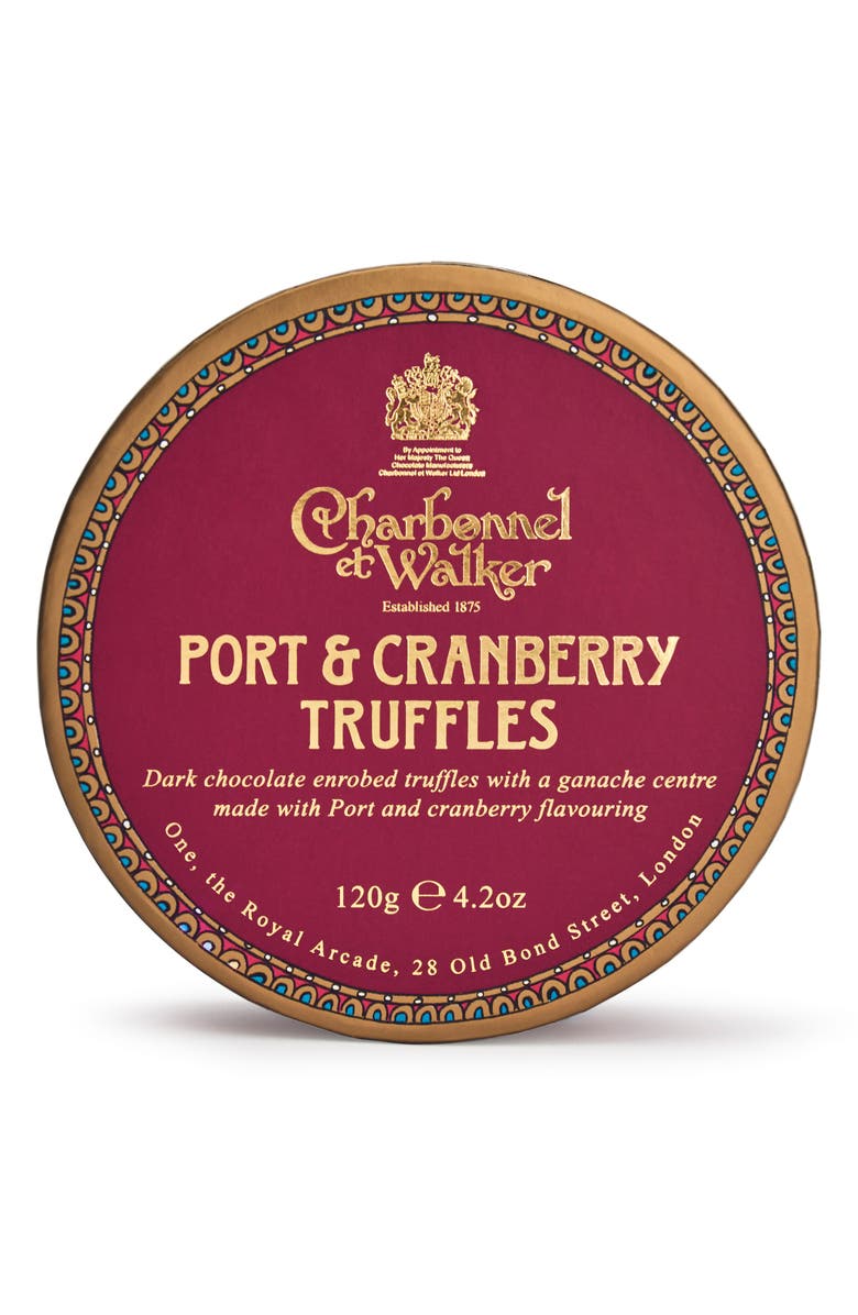Charbonnel et Walker Port & Cranberry Flavored Chocolate Truffles in Gift Box, Main, color, 