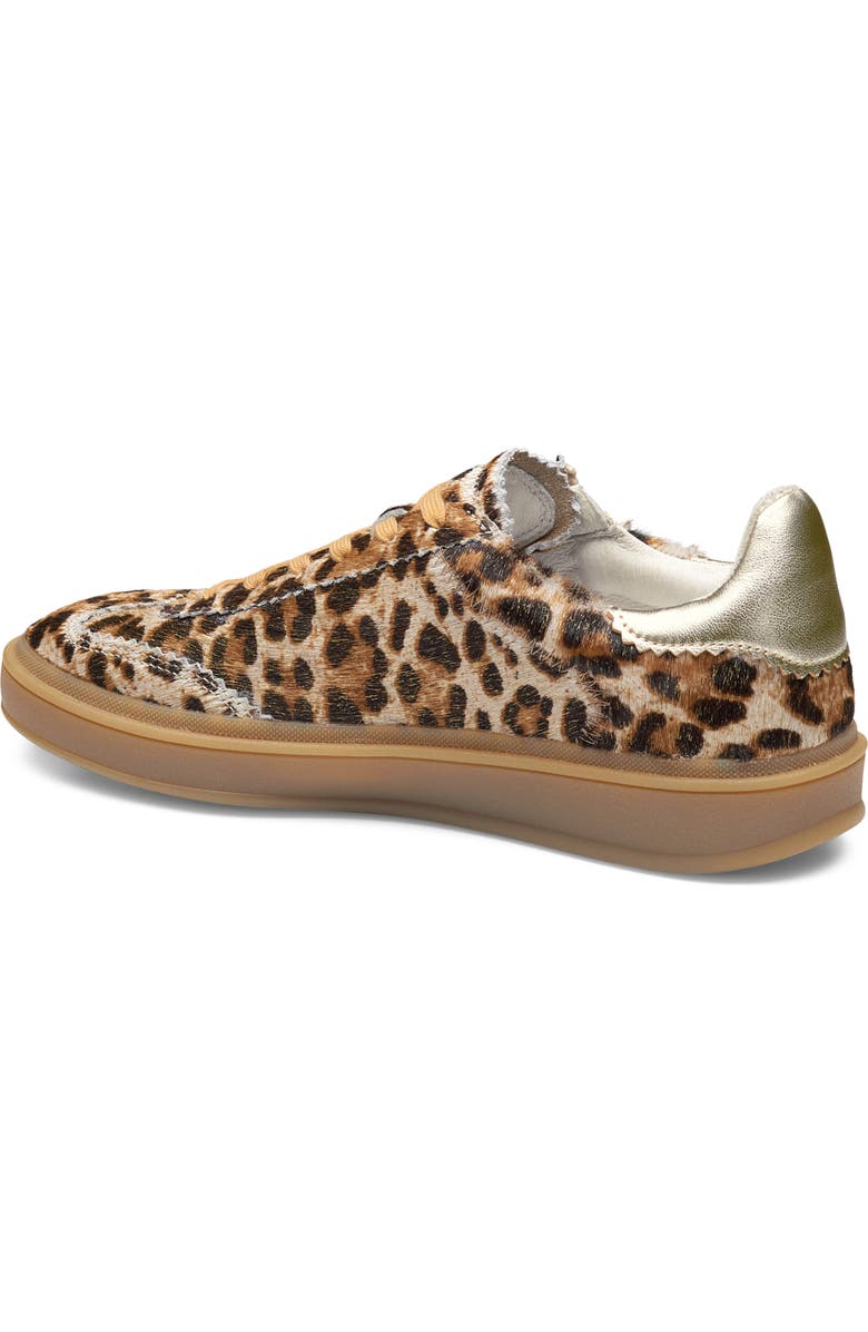 Johnston & Murphy Ashley Genuine Calf Hair Side Zip Sneaker, Alternate, color, Gold Leopard/Metallic Sheep