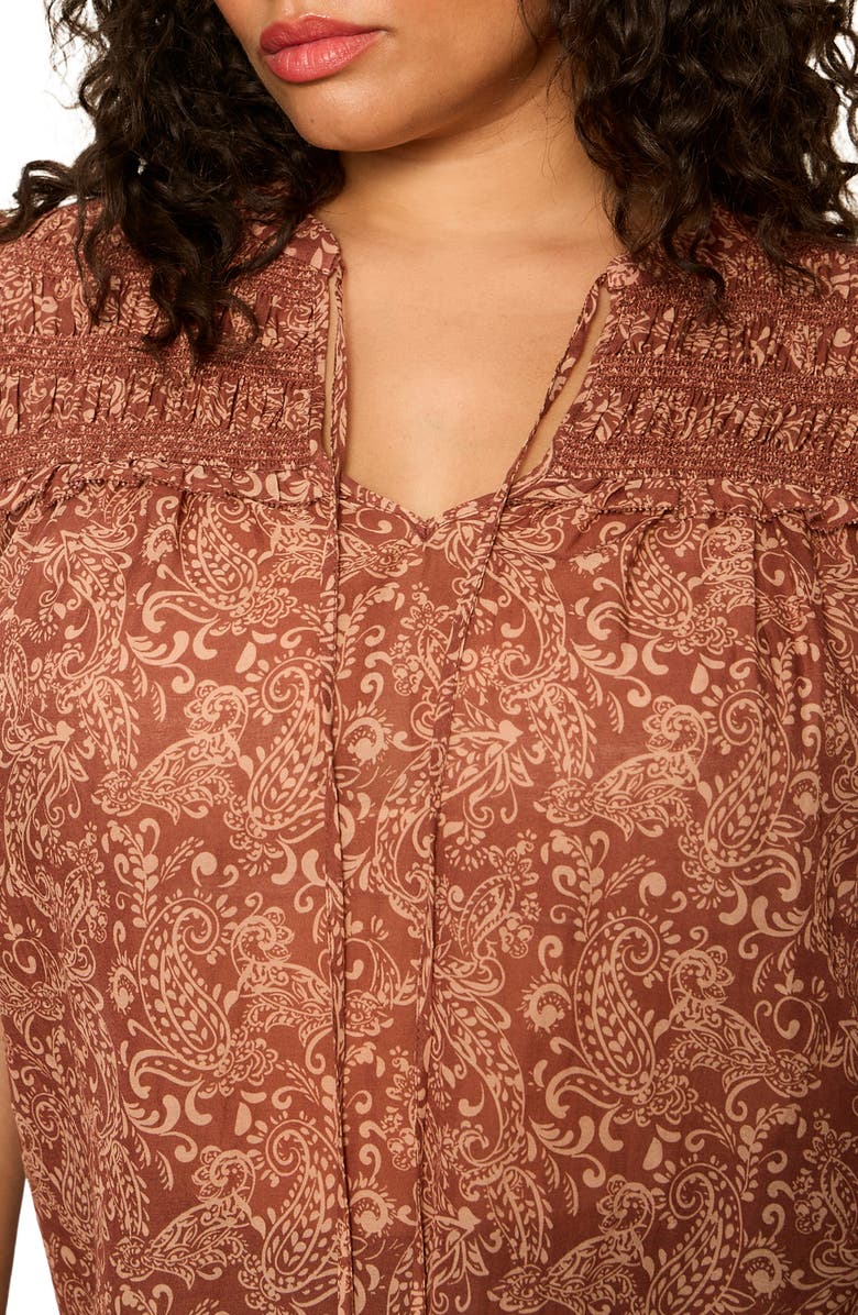 Sanctuary Free Feeling Paisley Top, Alternate, color, Ivory/ Mosaic Clay