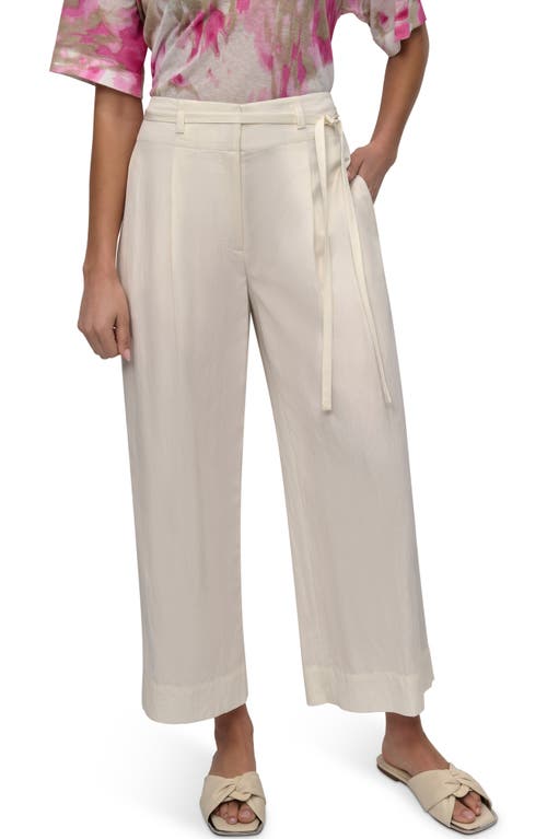 Dkny Tie Front Twill Pants In Neutral
