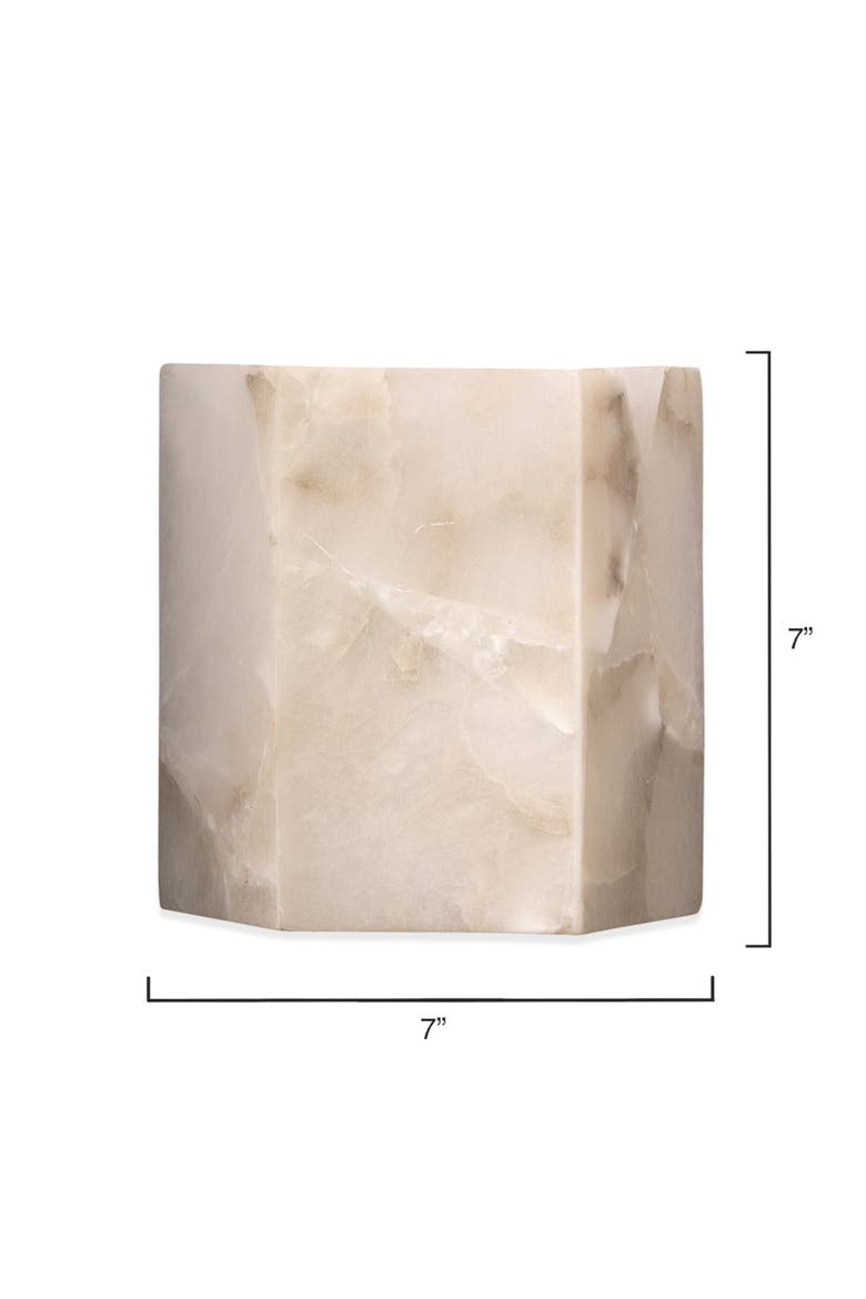 Borealis 1-Light Alabaster Hexagon Wall Sconce, Alternate, color, White