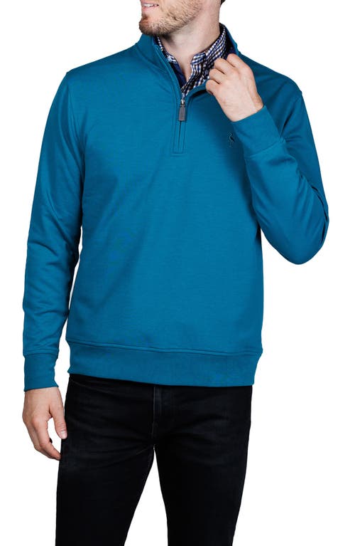 Tailorbyrd Fleece Quarter Zip Jacket In Blue