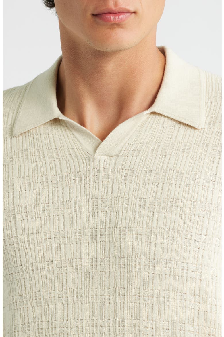Harvey Johnny Collar Relaxed Polo, Alternate, color, IVORY