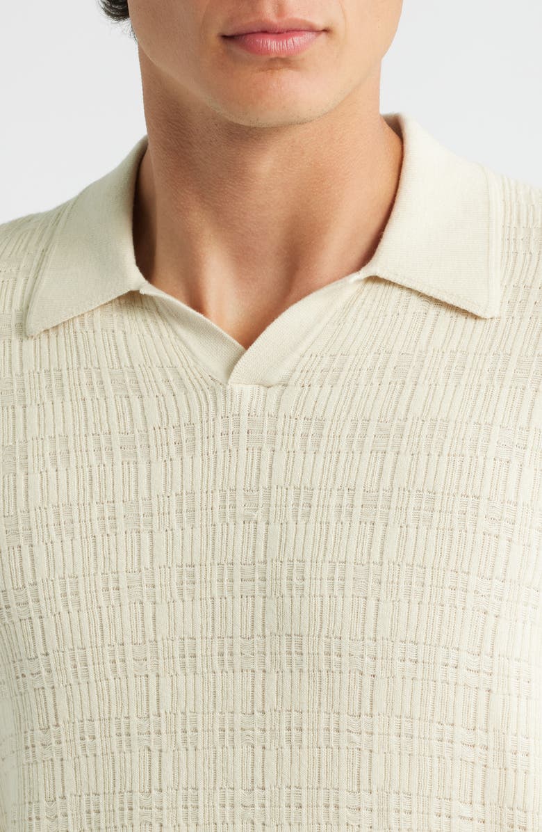 rag & bone Harvey Johnny Collar Relaxed Polo, Alternate, color, Ivory