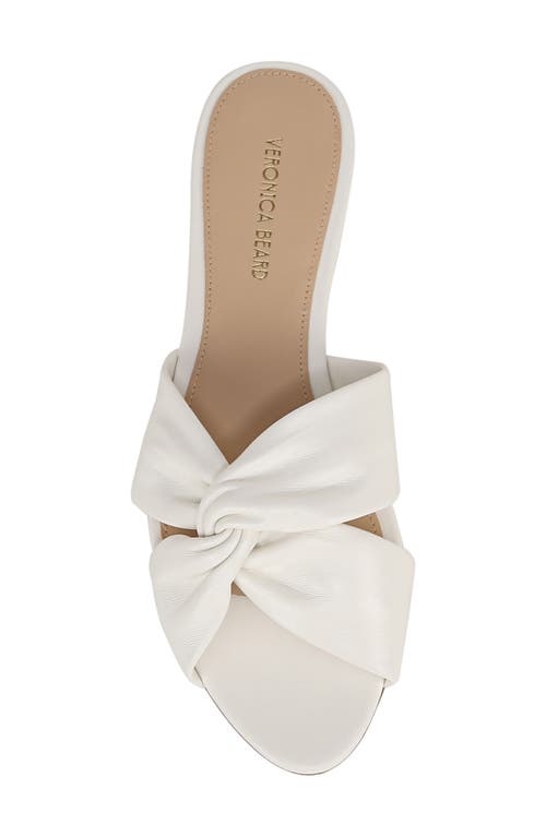 Veronica Beard Seraphina Twisted Leather Slide Sandals In Coconut