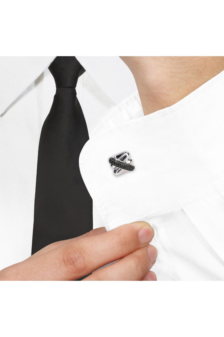 1/2 CTW Black Diamond Square Crossover Cufflinks, Alternate, color, Black Diamond