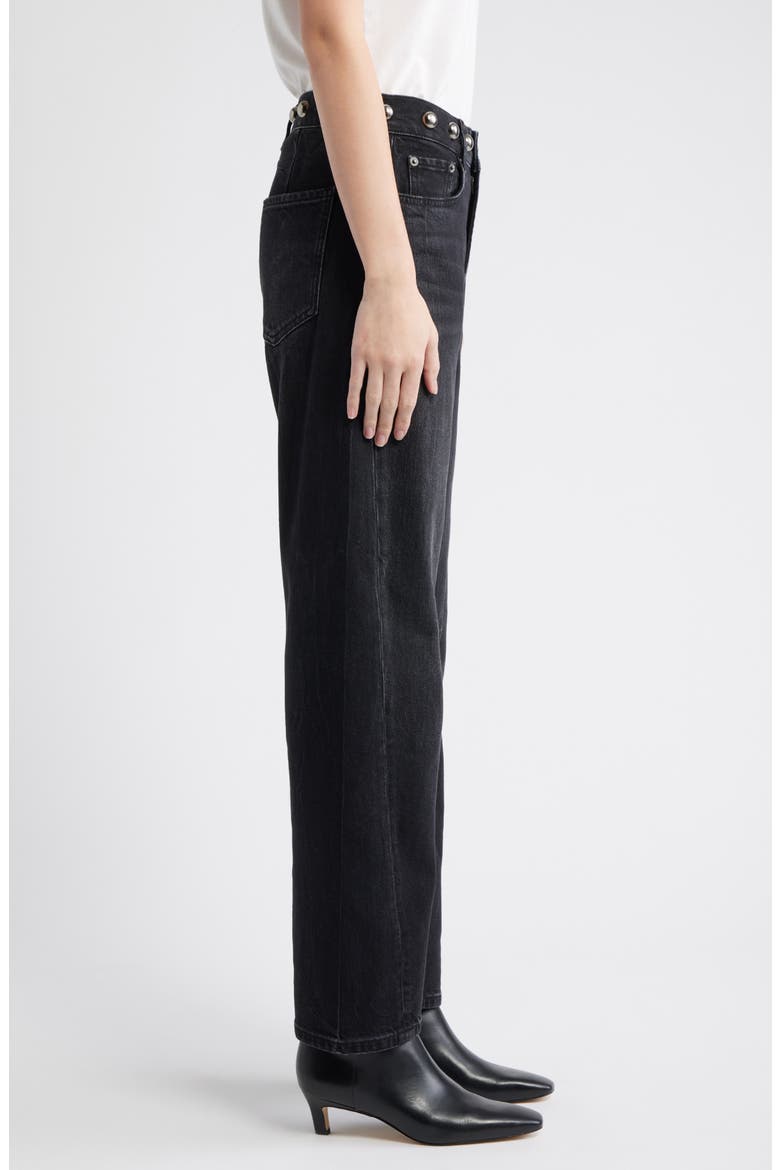 Samo Stud Detail High Waist Jeans, Alternate, color, BLACK STONE STUDDED