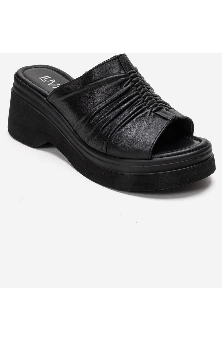 Forever & Always Shoes Nellie Leather Platform Sandal, Alternate, color, Black