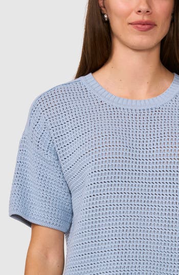 Open Stitch Crewneck Sweater