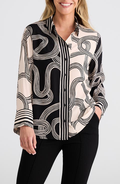 Lucy Print Button-Up Shirt