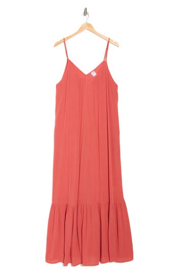 Shop Melrose And Market Ruffle Hem Gauze Maxi Slipdress